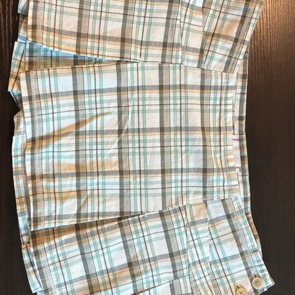 Women Plaid Skirt - Green and Gray